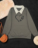 هودی دورس تو کرک یقه سفید🌿با رنگ بندی و کیفیت عالی ✅ ارغوان 101176