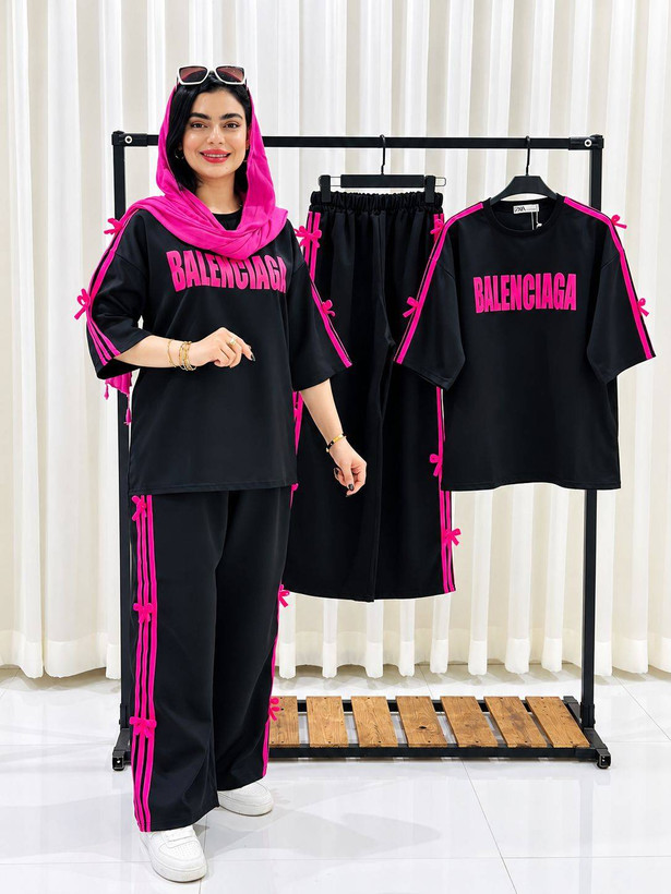 ست تیشرت شلوار بالنسیاگا الناز🌺☘️27990 شایسته
