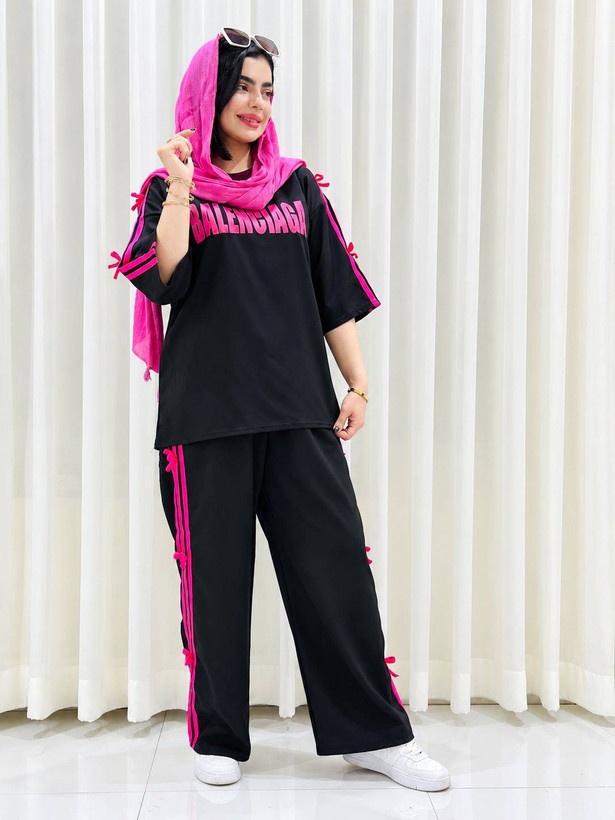 ست تیشرت شلوار بالنسیاگا الناز🌺☘️27990 شایسته