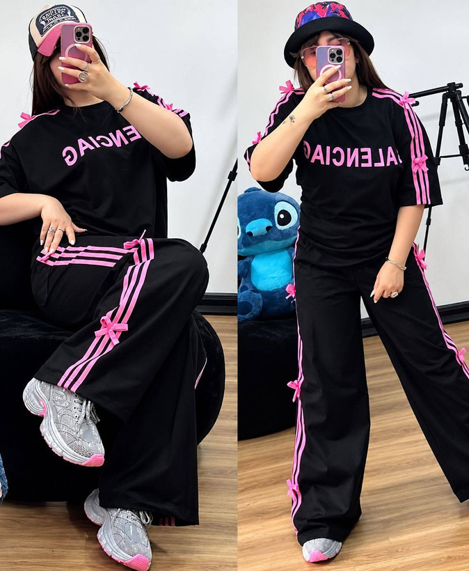 ست تیشرت شلوار بالنسیاگا الناز🌺☘️27990 شایسته