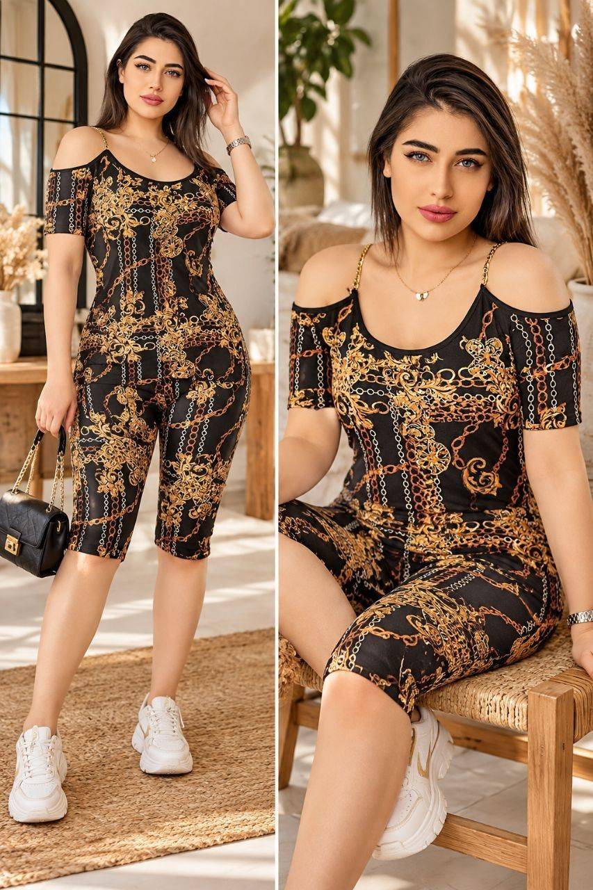 ست تاپ شلوارک منیژه 🌺☘️2682 شایسته