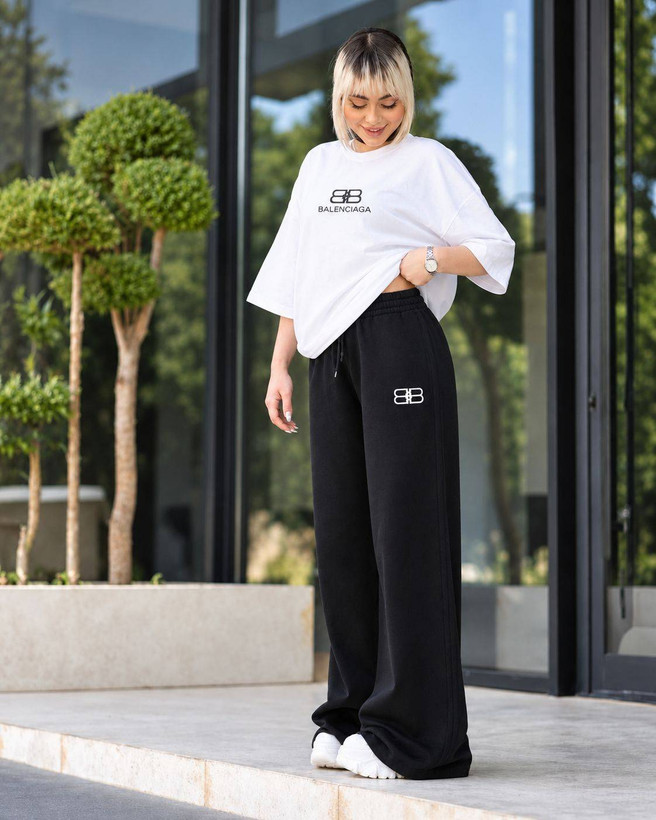 ست تیشرت شلوار BALENCIAGA آسو 🌺☘️28484 شایسته